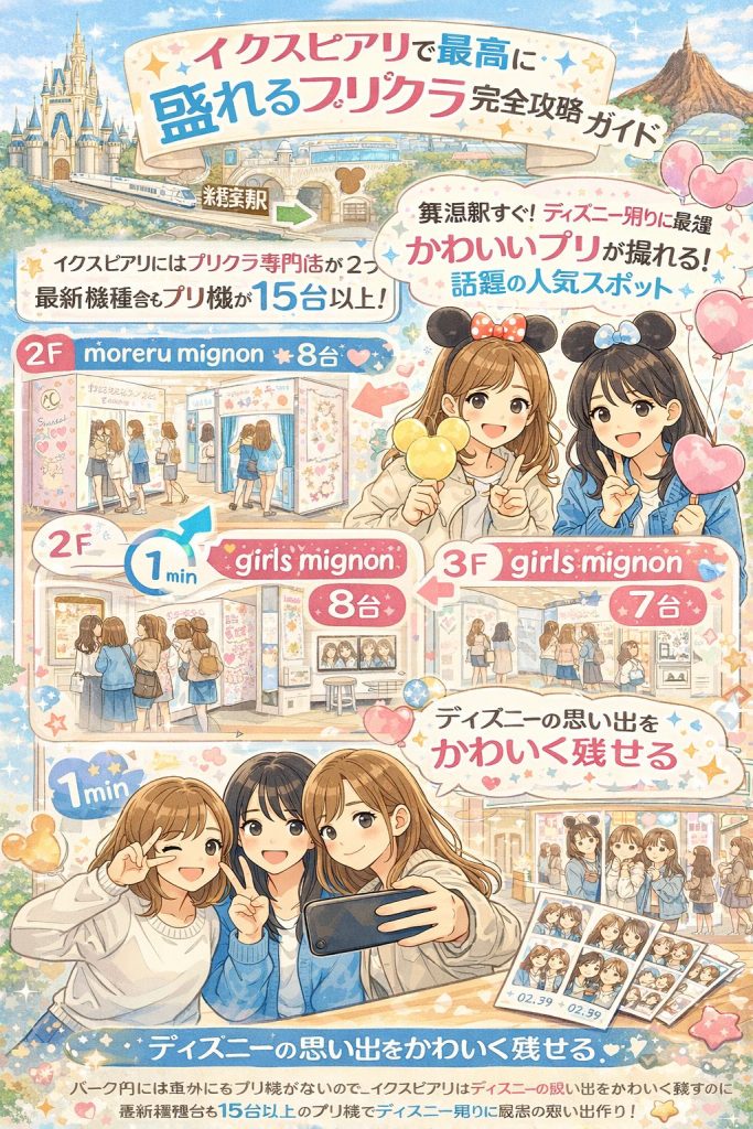 イクスピアリのプリクラ専門店の場所や営業時間、設置機種、行き方まで