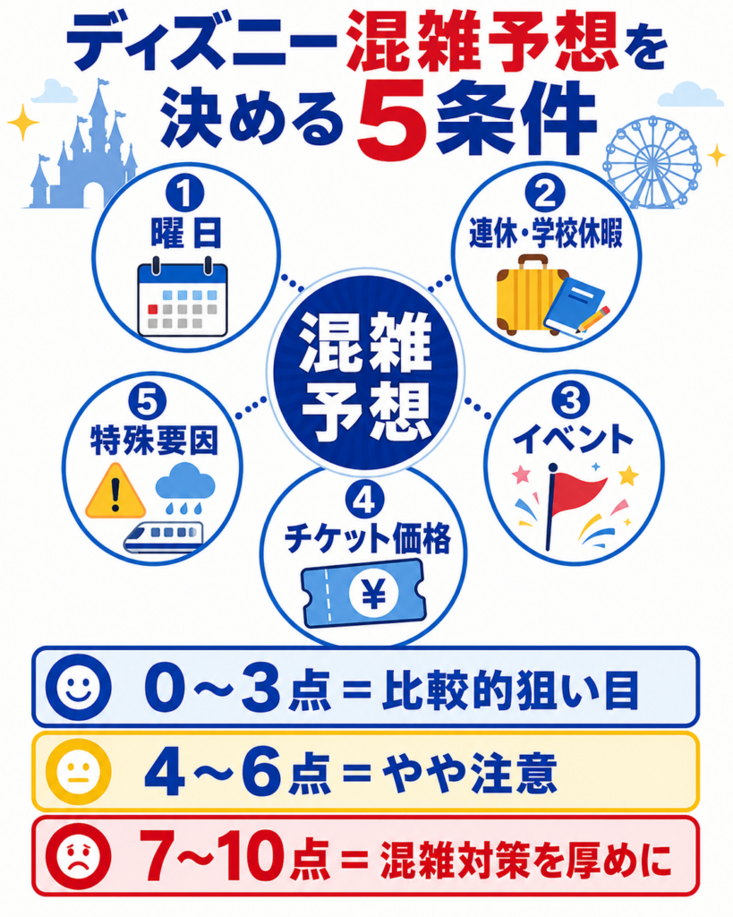 ディズニー混雑予想