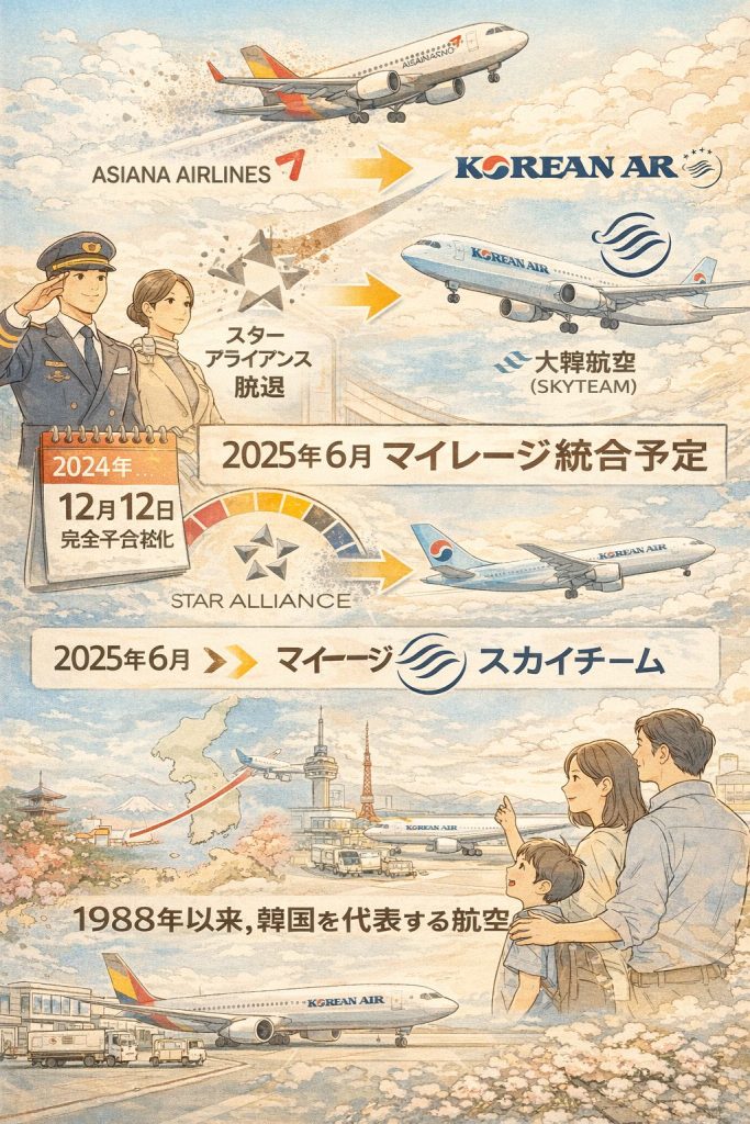 アシアナ航空消滅後の展望について、マイレージ、スターアライアンス、日韓路線への影響