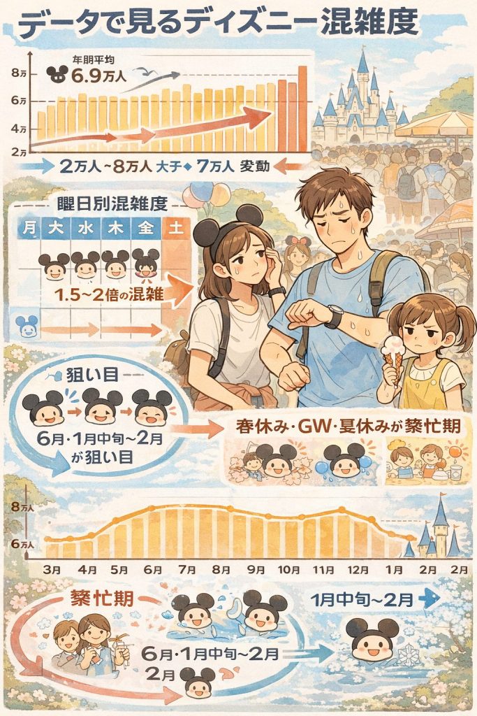 東京ディズニー混雑パターン図