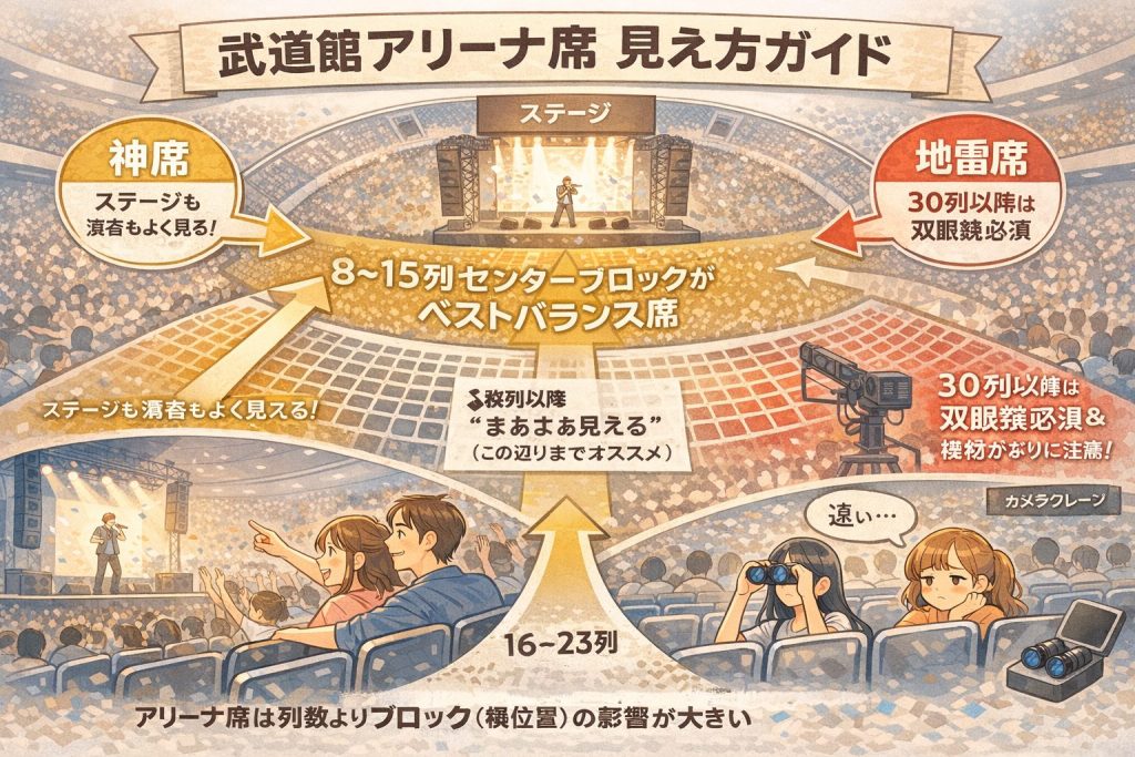 武道館アリーナ席の見え方ガイド