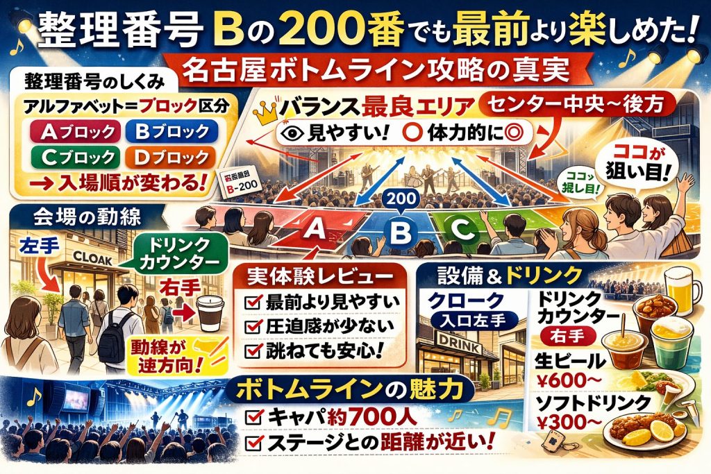 ライブ会場の入場ガイド