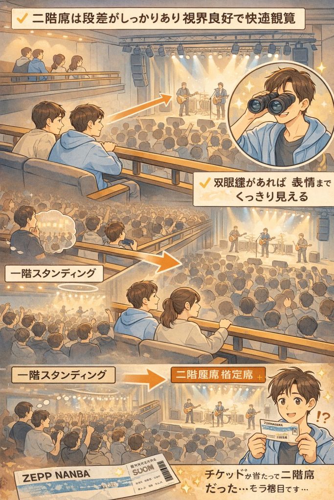Zeppなんば二階席のリアルな見え方から快適に楽しむコツまで徹底解説