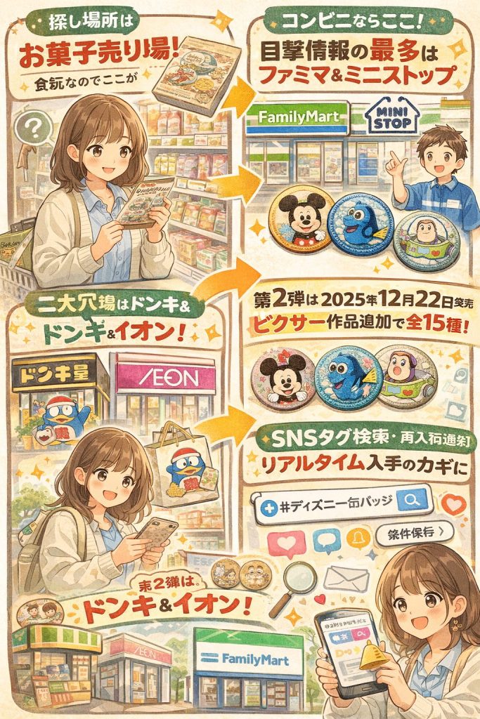 ディズニー缶バッジ探しガイド