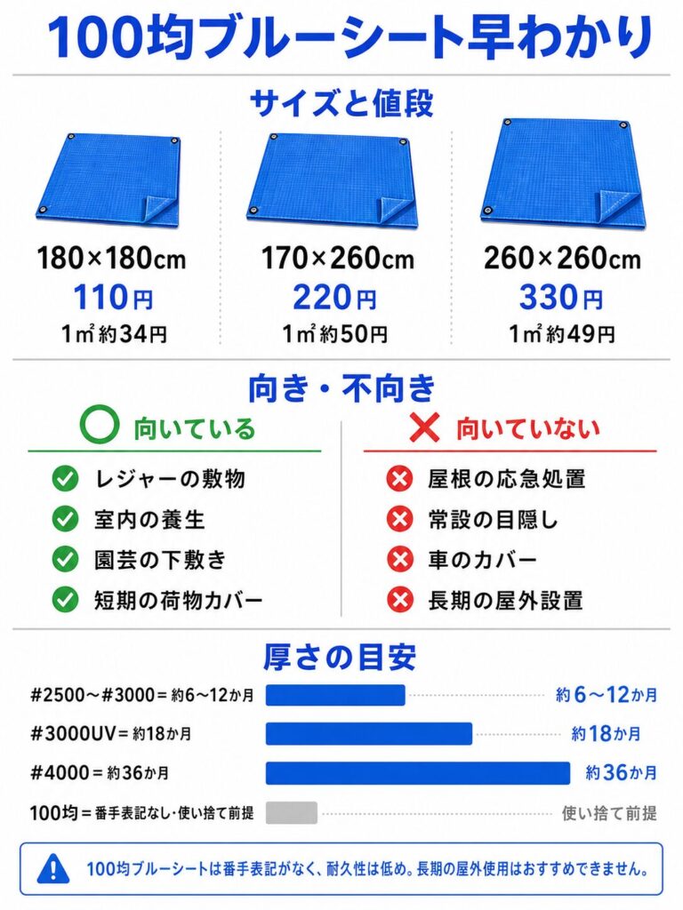 100均ブルーシートガイド