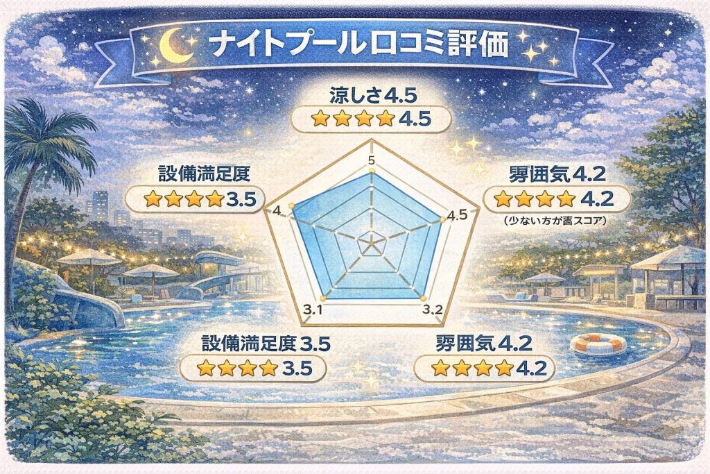 ナイトプール口コミ評価グラフ
