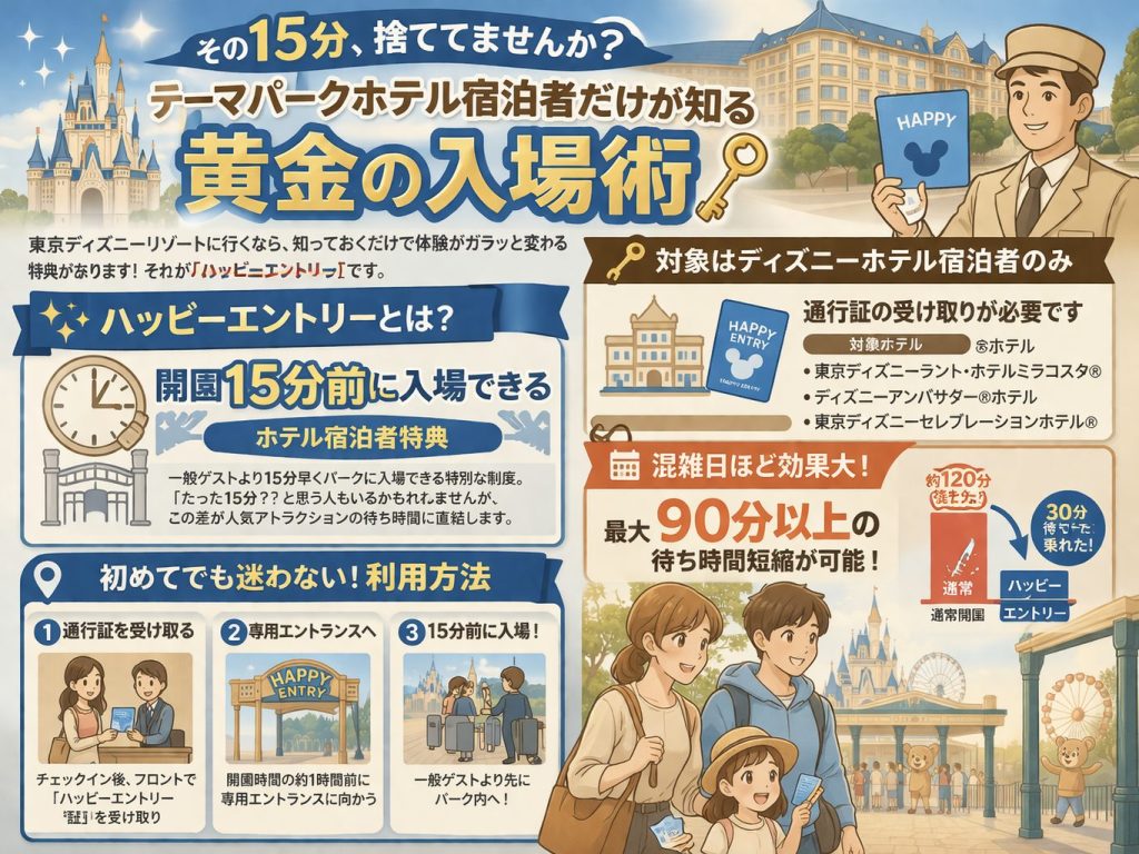 ハッピーエントリーで早朝入場！