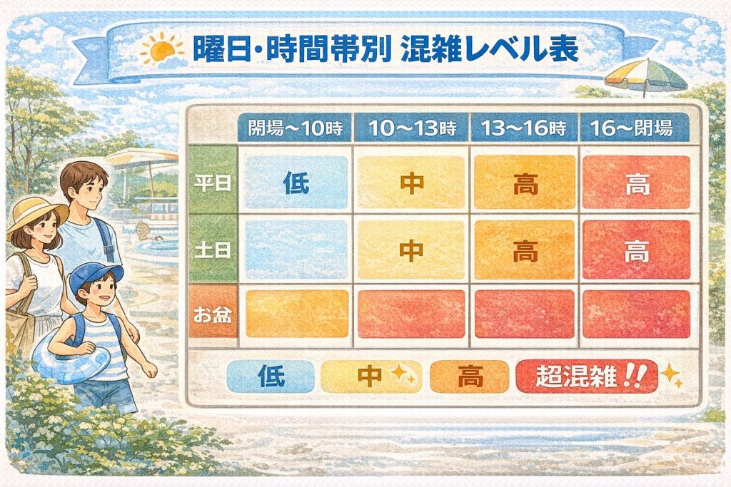 混雑レベルの曜日別グラフ