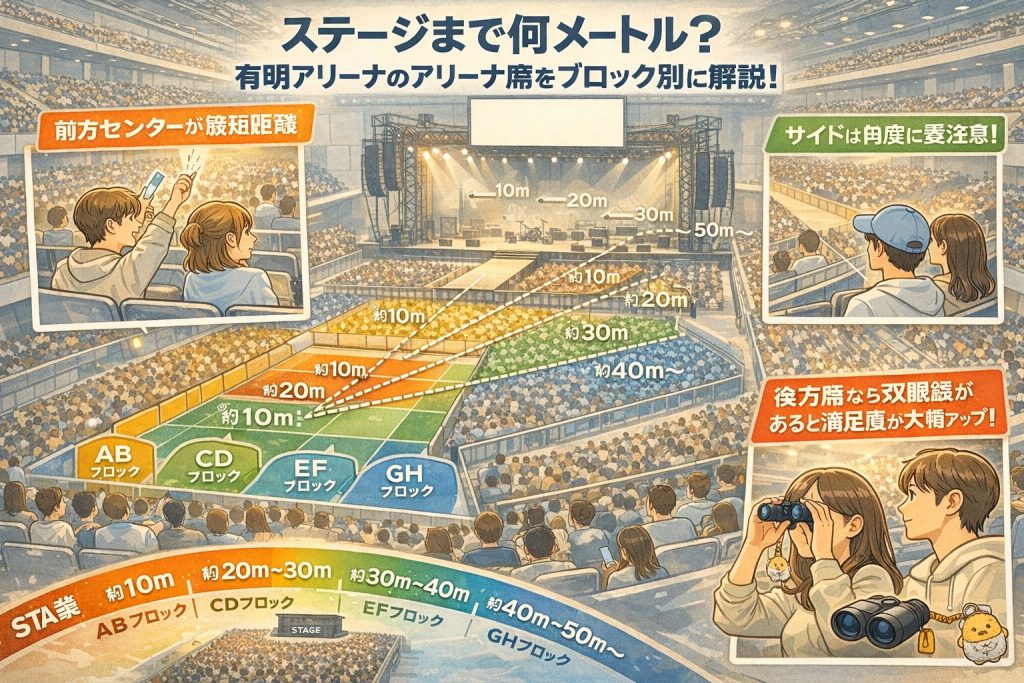 アリーナ席の距離ガイド