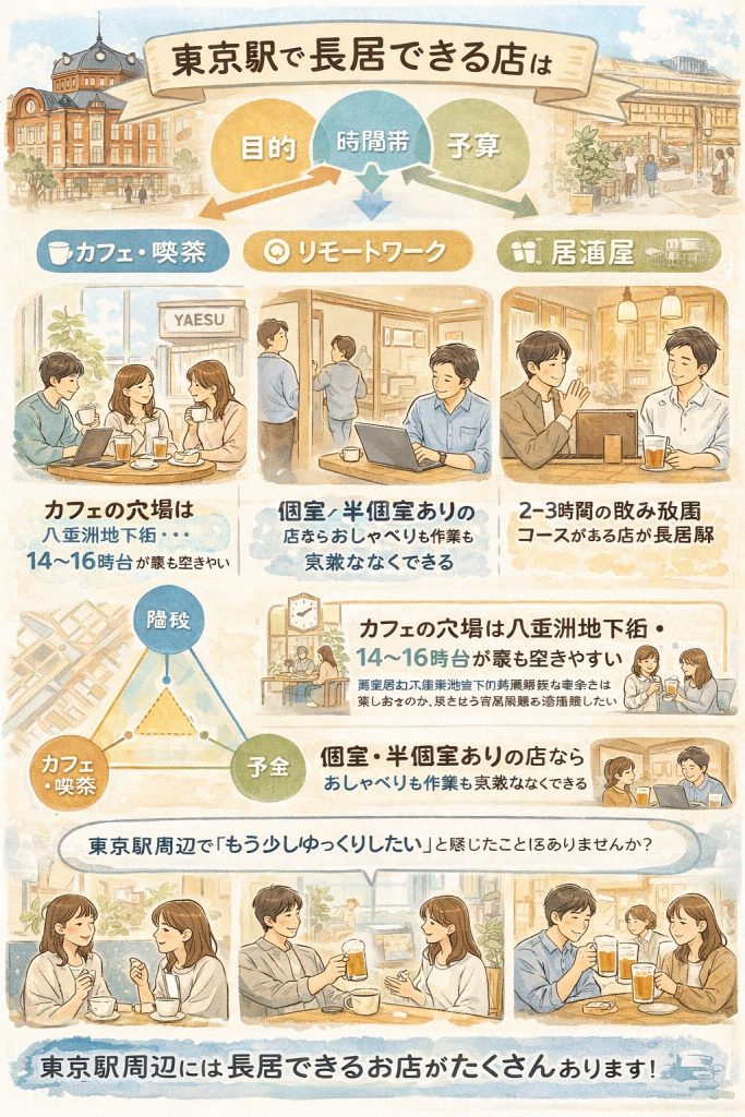 東京駅で長居できるカフェガイド