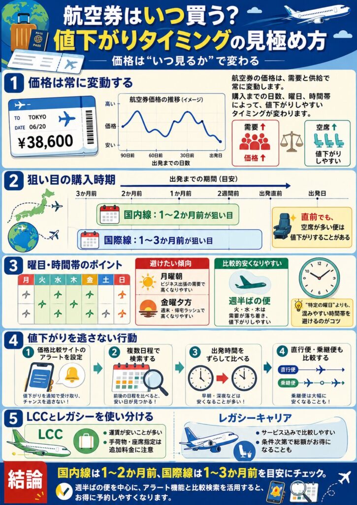 航空券のお得な購入タイミングガイド