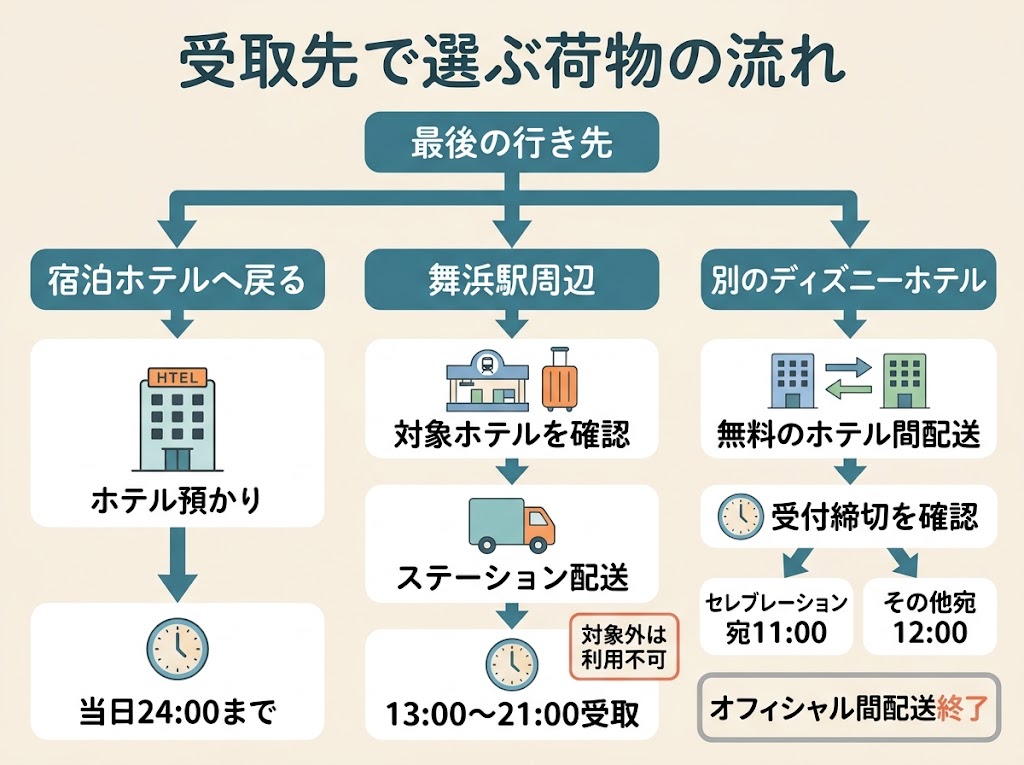 受取先で選ぶ荷物の流れ